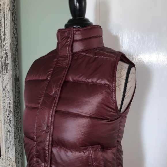 J. CREW Shiny Puffer Vest - Dark Cranberry - Picture 7 of 16